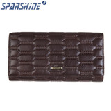 Genuine Leather Women Wallet Cowhide Purse Women Long Plaid Wallets Brand Designer Zipper Hasp Clutch Wallet Female Card Holder