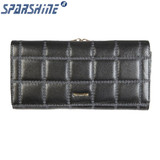 Genuine Leather Women Wallet Cowhide Purse Women Long Plaid Wallets Brand Designer Zipper Hasp Clutch Wallet Female Card Holder