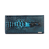 Genuine Leather Women Wallet Crocodile Head Cow Leather Wallet Fashion Women Purse 3D Long designer Money Clip Carteira Feminina