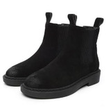 Genuine Leather Women Chelsea Boots Brand Winter Warm Short Ankle Boots Plus Size Platform Single Flats Martin Shoes Woman 30