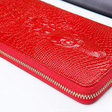 Genuine Leather Wallet Women Luxury Brand Alligator Vintage Zipper Women's Wallets and Purses Designer Female Slim Coin Purse