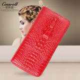 Genuine Leather Wallet Women Luxury Brand Alligator Vintage Zipper Women's Wallets and Purses Designer Female Slim Coin Purse