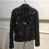 Genuine Leather Sheepskin Jacket Women Spring Autumn Rivet Real Leather Coat Fashion Bright Color Single Leather Jacket Female