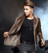 Genuine Leather men's coat Man Cow leather jacket Wool inside a suit winter jackets High Quality Leather coats Free Shipping