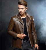 Genuine Leather men's coat Man Cow leather jacket Wool inside a suit winter jackets High Quality Leather coats Free Shipping
