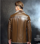 Genuine Leather men's coat Man Cow leather jacket Wool inside a suit winter jackets High Quality Leather coats Free Shipping