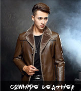 Genuine Leather men's coat Man Cow leather jacket Wool inside a suit winter jackets High Quality Leather coats Free Shipping