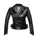 Genuine Leather Jacket Women Sheepskin fashion covered button Jaqueta De Couro Womens Coats And Jackets Winter 2016 Black