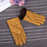 Genuine Leather Gloves for 4-8 year-old Children Winter Warm Wool Fur Gloves Minttens Natural Sheepskin Gloves for Kids