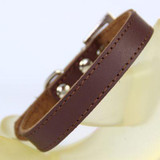 Genuine Leather Dog Collar Simple Design Puppy Harness Adjustable Small Dog Neck Strap Collar