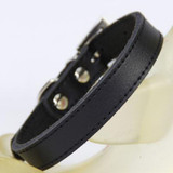 Genuine Leather Dog Collar Simple Design Puppy Harness Adjustable Small Dog Neck Strap Collar