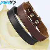 Genuine Leather Dog Collar Simple Design Puppy Harness Adjustable Small Dog Neck Strap Collar