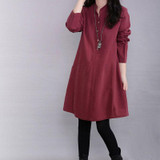 Dresses for Pregnant Women Maternity Dress Clothes Autumn Long Sleeve Loose Casual Dresses Big Pocket Maternity Clothing