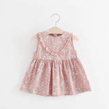 Dresses for Girls Summer Floral Print Cotton Baby Dress 2017 Lovely Flower Print Princess Dresses Baby Girl Clothing For 0-2 Kid