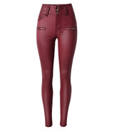 Dreamskull Women's Stretchy Skinny Motorcycle Pu Leather Pants Sexy Leggings