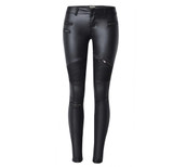 Dreamskull Women's Stretchy Skinny Motorcycle Pu Leather Pants Sexy Leggings