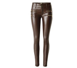 Dreamskull Women's Stretchy Skinny Motorcycle Pu Leather Pants Sexy Leggings