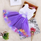 DreamShining Summer Baby Girl Dress Bow Floral Girls Princess Dresses Baby 1 Year Birthday Dress Ball Gown Children Clothes