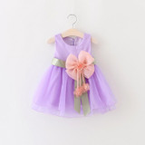 DreamShining Summer Baby Girl Dress Bow Floral Kids Clothes Sleeveless Brithday Party Girls Princess Dresses Ball Gown