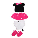 DreamShining Fashion Baby Hat Toddler Girls Boys Costume Knitted Cap Bow Newborn Photography Props Handmade Crochet Outfits