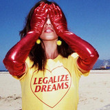 DREAMS tee tshirt womens clothing Red Letter Print Yellow vintage soft t shirt Women T-Shirt tops Funny tumblr tees