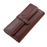Dreamlizer 100% Genuine Leather Wallet Women Triold Leather Clutch Purse Yong Long Cellphone Bag Wallet Lady Card Holder