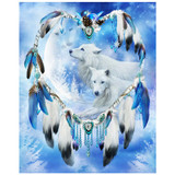 Dream Catcher Wolf 5D Diamond Painting Cross Stitch DIY Diamond Embroidery Rhinestone Painting Cross Stitch Home Decoration