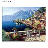 DRAWJOY Seascape Framed DIY Painting By Numbers Home Decor For Living Room DIY Digital Canvas Oil Painting GX4790 40*50cm