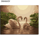 DRAWJOY Framed Digital Oil Painting By Numbers Swan Picture Painting On Canvas DIY Home Decoration Wall Decor Home Decor G275