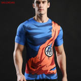 Dragon Ball T Shirt Men Clothes bodybuilding Tops Mens Slim Fit Cosplay 3D Compression Casual Cotton Short Tees Shirt Homme