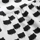 DOZ304 Girl autumn dress children black cat with long sleeve clothes kids casual cotton dot clothes autumn princess girl dresses