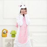 Adult Flannel Pajamas Cute Cartoon Unicorn Animal Sleepwear Women's Spring Winter Full Sleeve Pajama Set Unisex Homewear