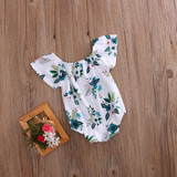 Adorable Newborn Baby Girl Flower Butterfly sleeves Romper Jumpsuit Sunsuit Outfits 0-24M