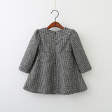 Adorable little Girls Dresses Thicken Warm Cotton Winter Children's Clothes plaid Kids Dresses Elegant Style