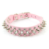Adjustable PU Leather Rivet Spiked Studded Pet Puppy Dog Collar Neck Strap