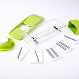 Adjustable Mandoline Slicer with 4 Interchangeable Stainless Steel Blades -Vegetable Cutter Peeler Slicer Grater BOX