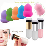 AddFavor 2pcs Makeup Set Kit Foundation Powder Makeup Brushes BB Cream Contour Brush Cosmetic Sponge Puff Beauty Tools