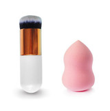 AddFavor 2pcs Makeup Set Kit Foundation Powder Makeup Brushes BB Cream Contour Brush Cosmetic Sponge Puff Beauty Tools