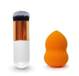 AddFavor 2pcs Makeup Set Kit Foundation Powder Makeup Brushes BB Cream Contour Brush Cosmetic Sponge Puff Beauty Tools