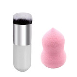 AddFavor 2pcs Makeup Set Kit Foundation Powder Makeup Brushes BB Cream Contour Brush Cosmetic Sponge Puff Beauty Tools