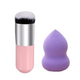 AddFavor 2pcs Makeup Set Kit Foundation Powder Makeup Brushes BB Cream Contour Brush Cosmetic Sponge Puff Beauty Tools