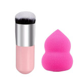 AddFavor 2pcs Makeup Set Kit Foundation Powder Makeup Brushes BB Cream Contour Brush Cosmetic Sponge Puff Beauty Tools