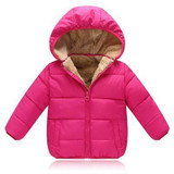 Actionclub Winter Thickening Children Clothing Cotton Hooded Baby Girls Boys Winter Outwear Pure Color Coat Kids Winter Clothing