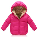 Actionclub Winter Thickening Children Clothing Cotton Hooded Baby Girls Boys Winter Outwear Pure Color Coat Kids Winter Clothing