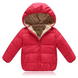 Actionclub Winter Thickening Children Clothing Cotton Hooded Baby Girls Boys Winter Outwear Pure Color Coat Kids Winter Clothing