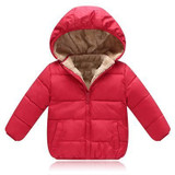 Actionclub Winter Thickening Children Clothing Cotton Hooded Baby Girls Boys Winter Outwear Pure Color Coat Kids Winter Clothing