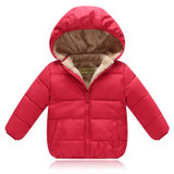 Actionclub Winter Thickening Children Clothing Cotton Hooded Baby Girls Boys Winter Outwear Pure Color Coat Kids Winter Clothing