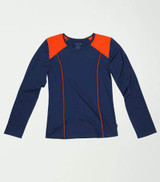 Active Long Sleeve Rashguard - Navy with Orange