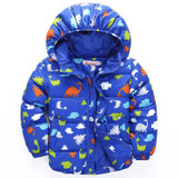 Actionclub Children Winter Coat Kids Thicken Jacket Boys Girls Warm Hooded Outerwear Winter Dinosaur Print Cotton Parkas Clothes