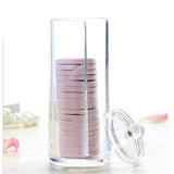 Acrylic Cotton Swab Organizer Box Portable Round Container Storage Case Make up Cotton Pads Q-tip Box For Home Hotel Office